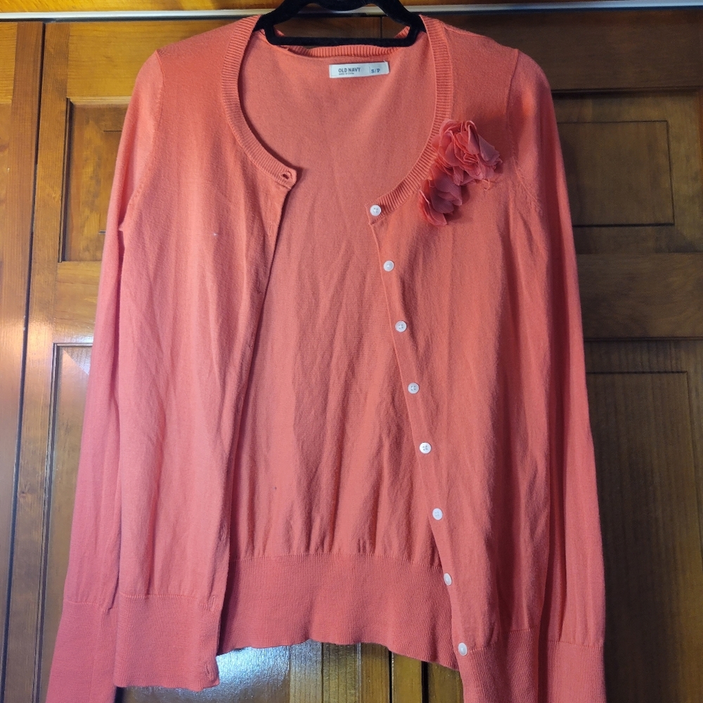 Old Navy Cardigan with Floral Decoration